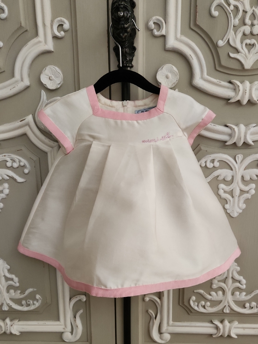 Mimisol Cream and Pink Baby Girls' Short-Sleeve Dress Size 1